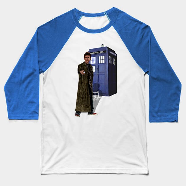 10th Doctor Baseball T-Shirt by mjartscom